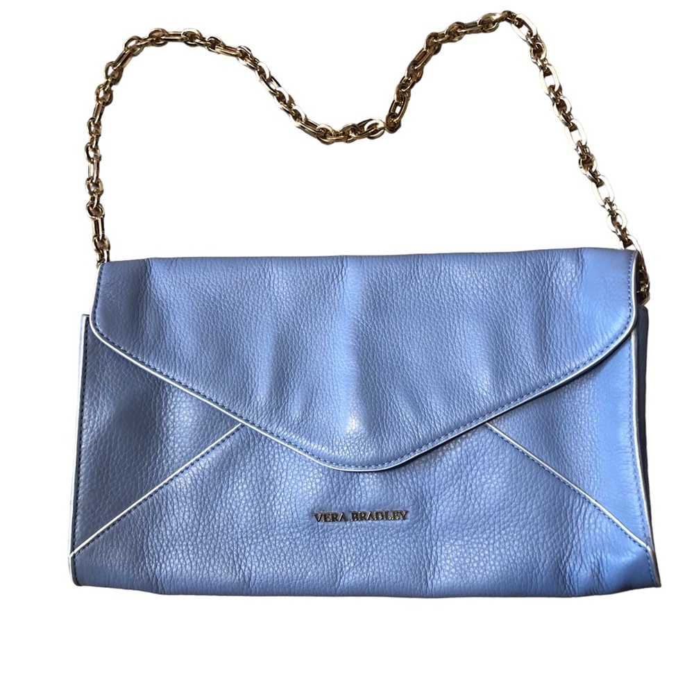 Vera Bradley Harper Leather Clutch in Chambray